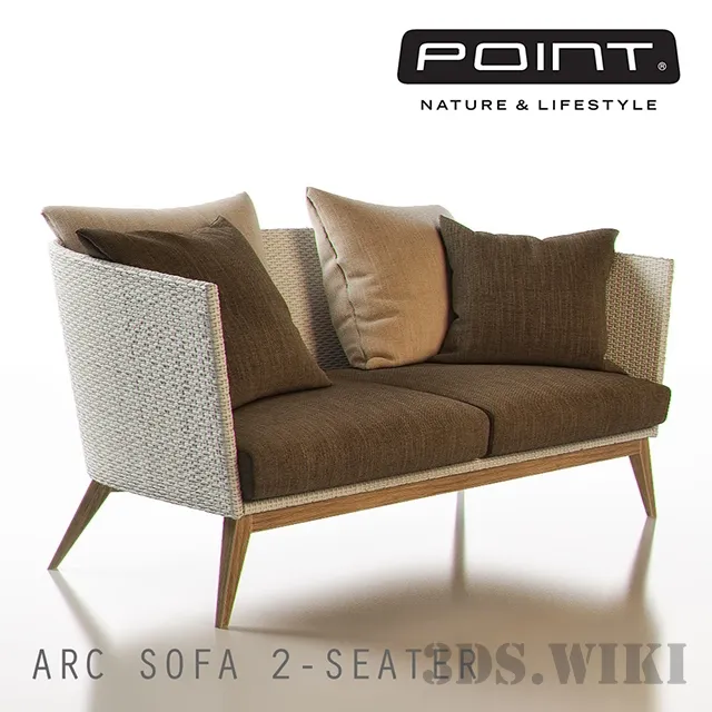 furniture - Double sofa Point Arc 3D Model