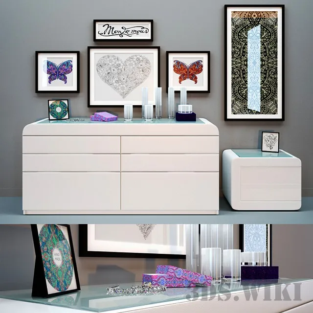 furniture - Dream Land - Bedroom furniture set 3D Model