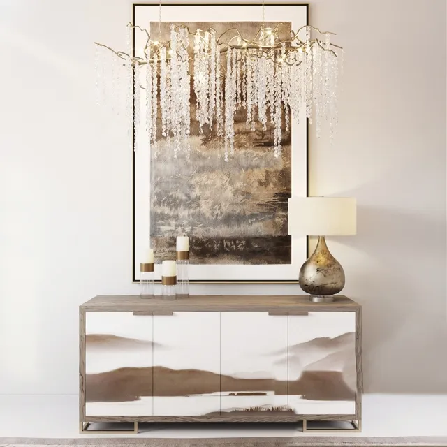 furniture - Dresser with decor 1 3D Model