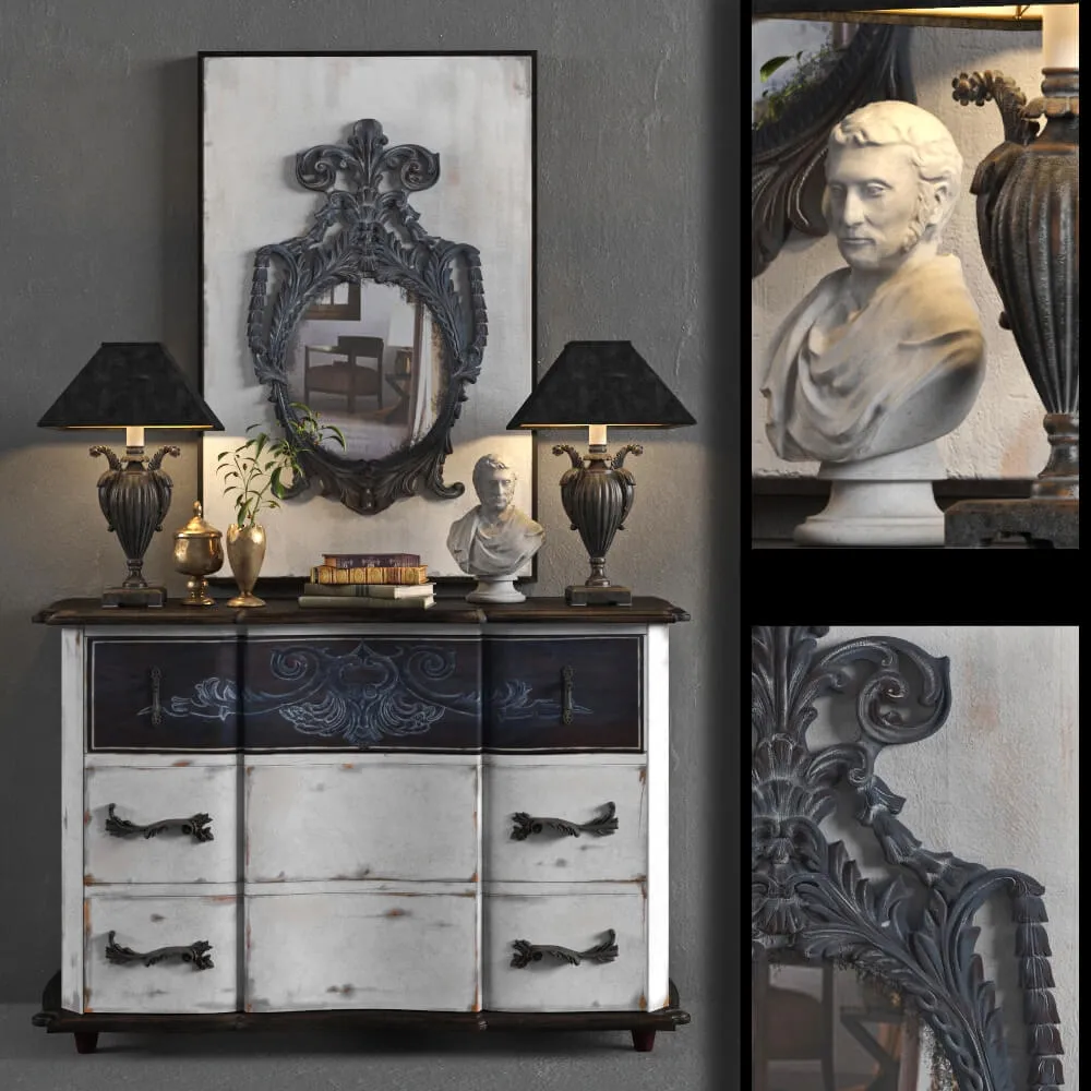 furniture - Dresser with mirror GuildMaster 3D Model