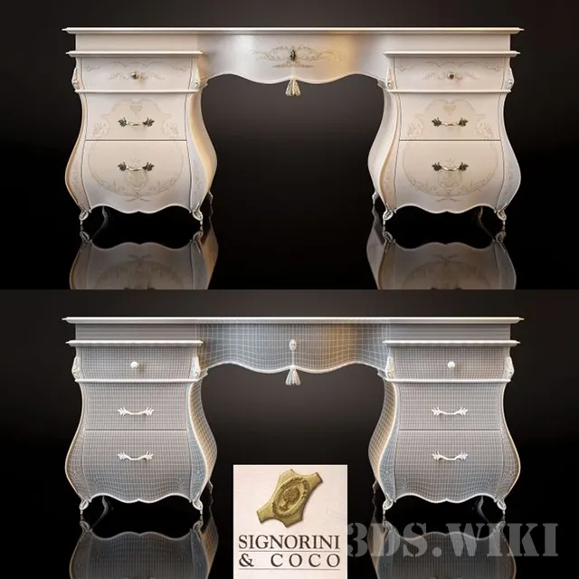 furniture - Dressing table Signorini Coco-Monreale Art_2007 (white) 3D Model
