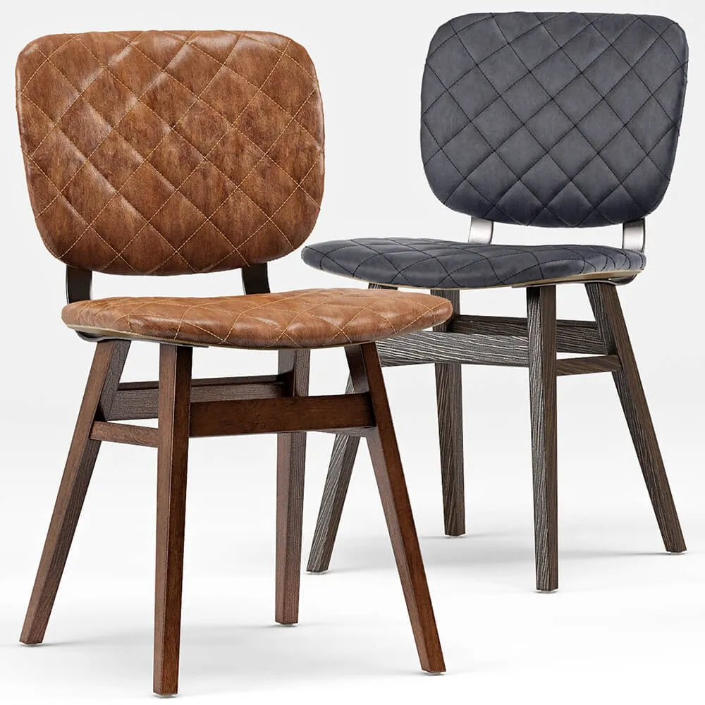 furniture - Drifter industrial loft leather dining chair 3D Model