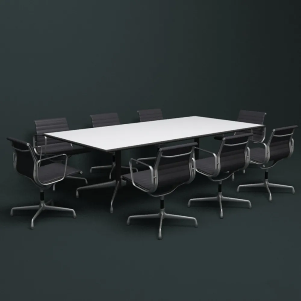 furniture - EA 108 aluminum chairs and office table 3D Model