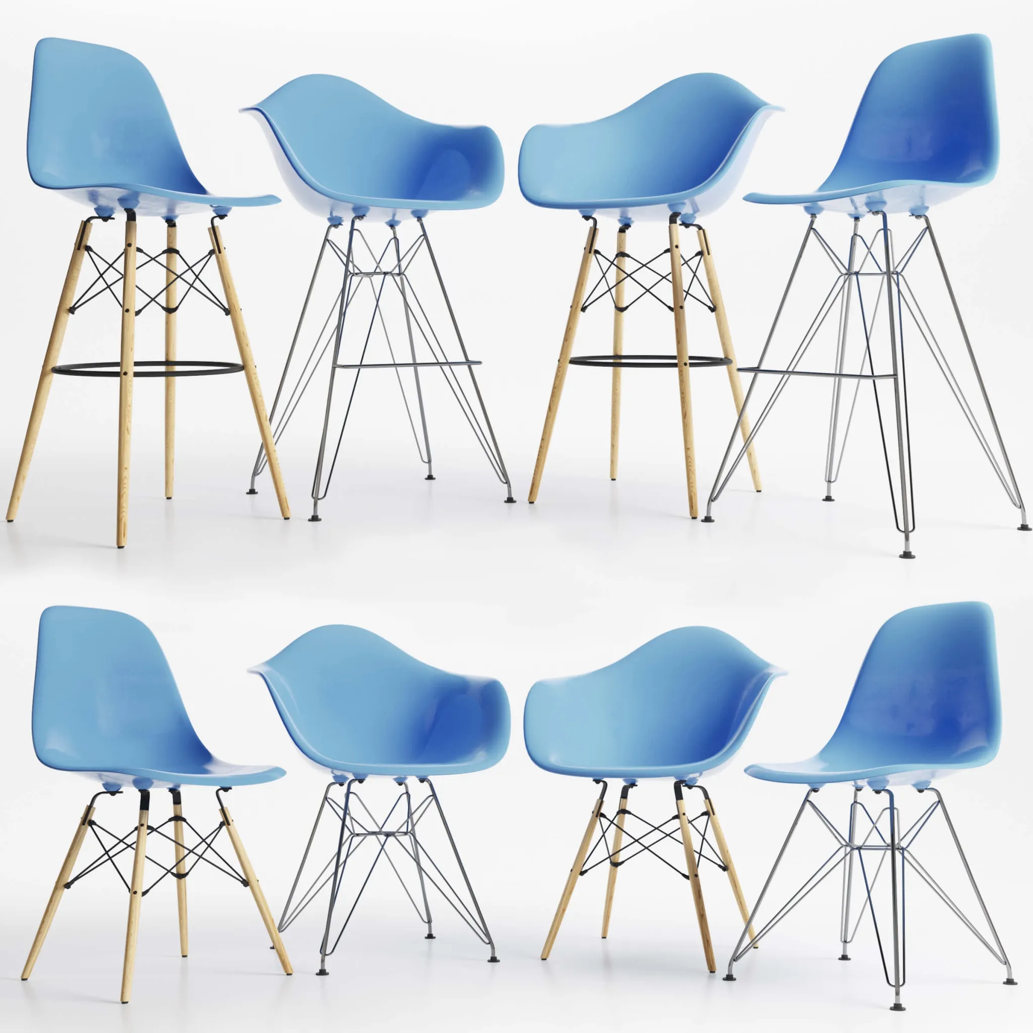furniture - Eames Plastic Side Chairs 3D Model