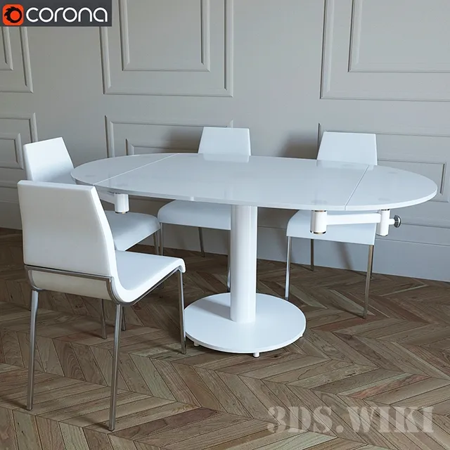 furniture - Easyline table and chairs 3D Model