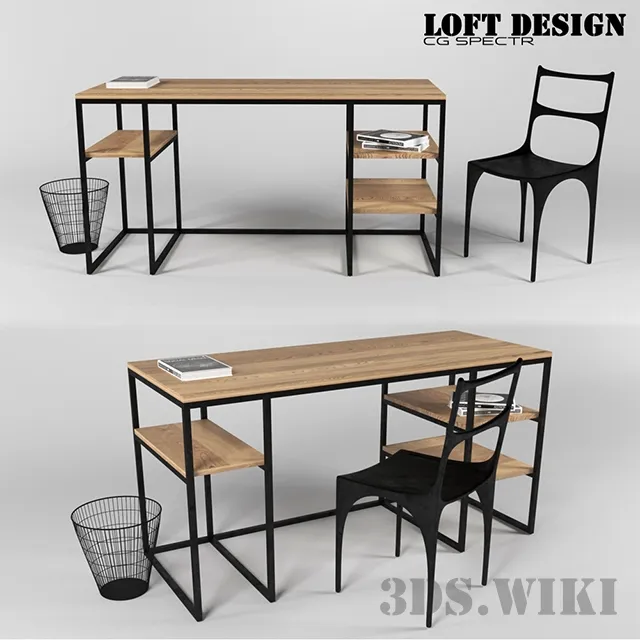 furniture - Educational table and chair 3D Model