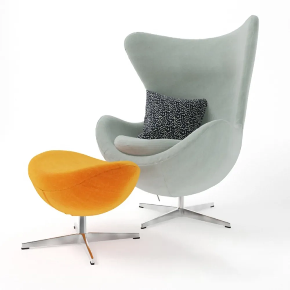 furniture - EGG armchair with footrest 3D Model