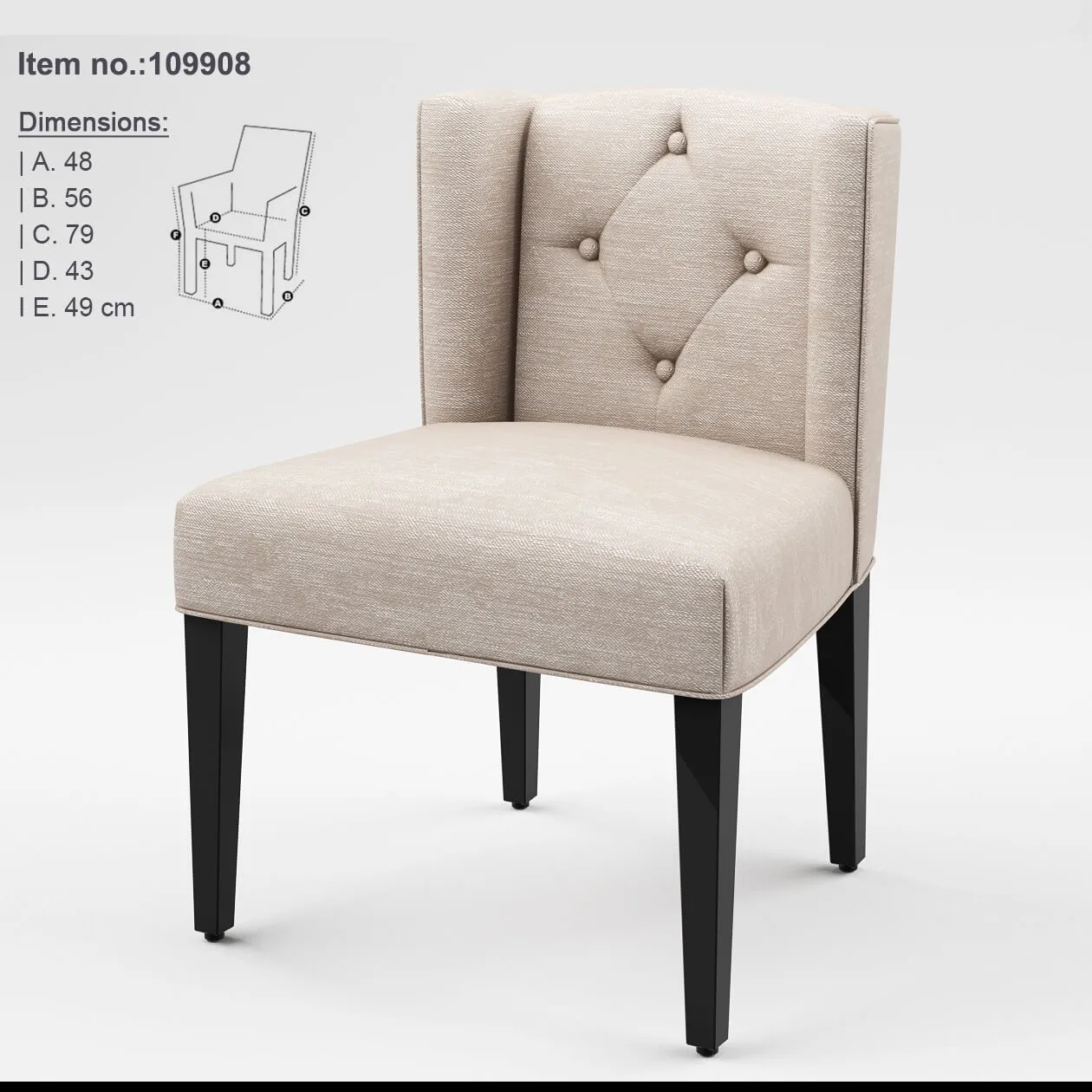 furniture - Eichholtz dining chair Boca Raton 109908; 109850 3D Model