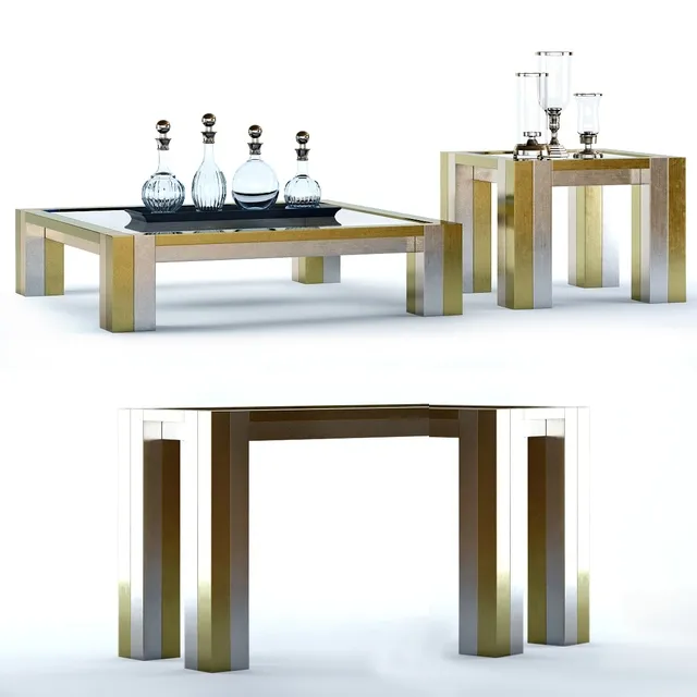 furniture - Eichholtz Titan tables and console 3D Model