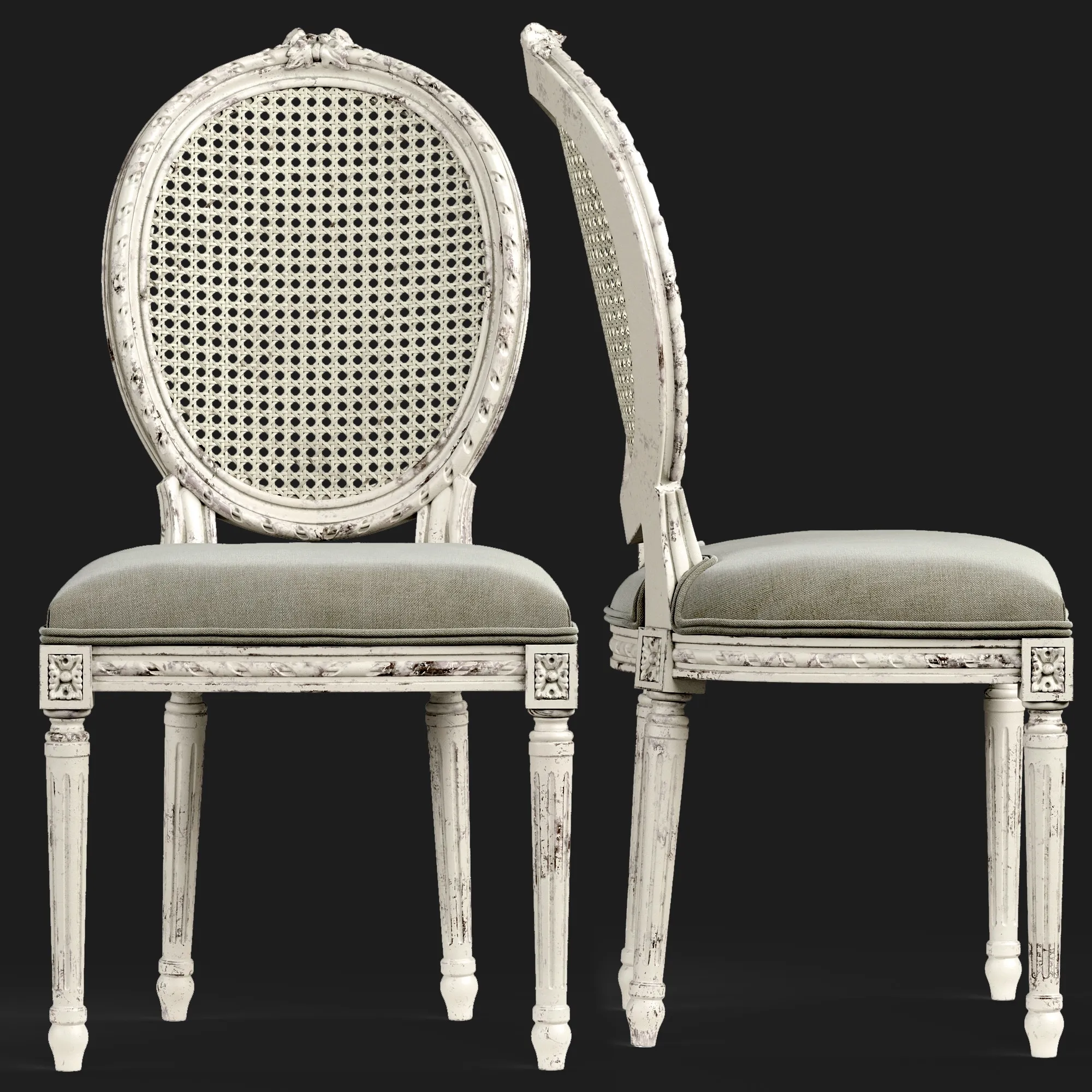 furniture - Eloquence Louis Cane dining chair 3D Model