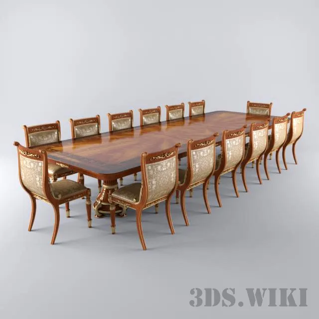 furniture - Emergroup Table with Chairs 3D Model