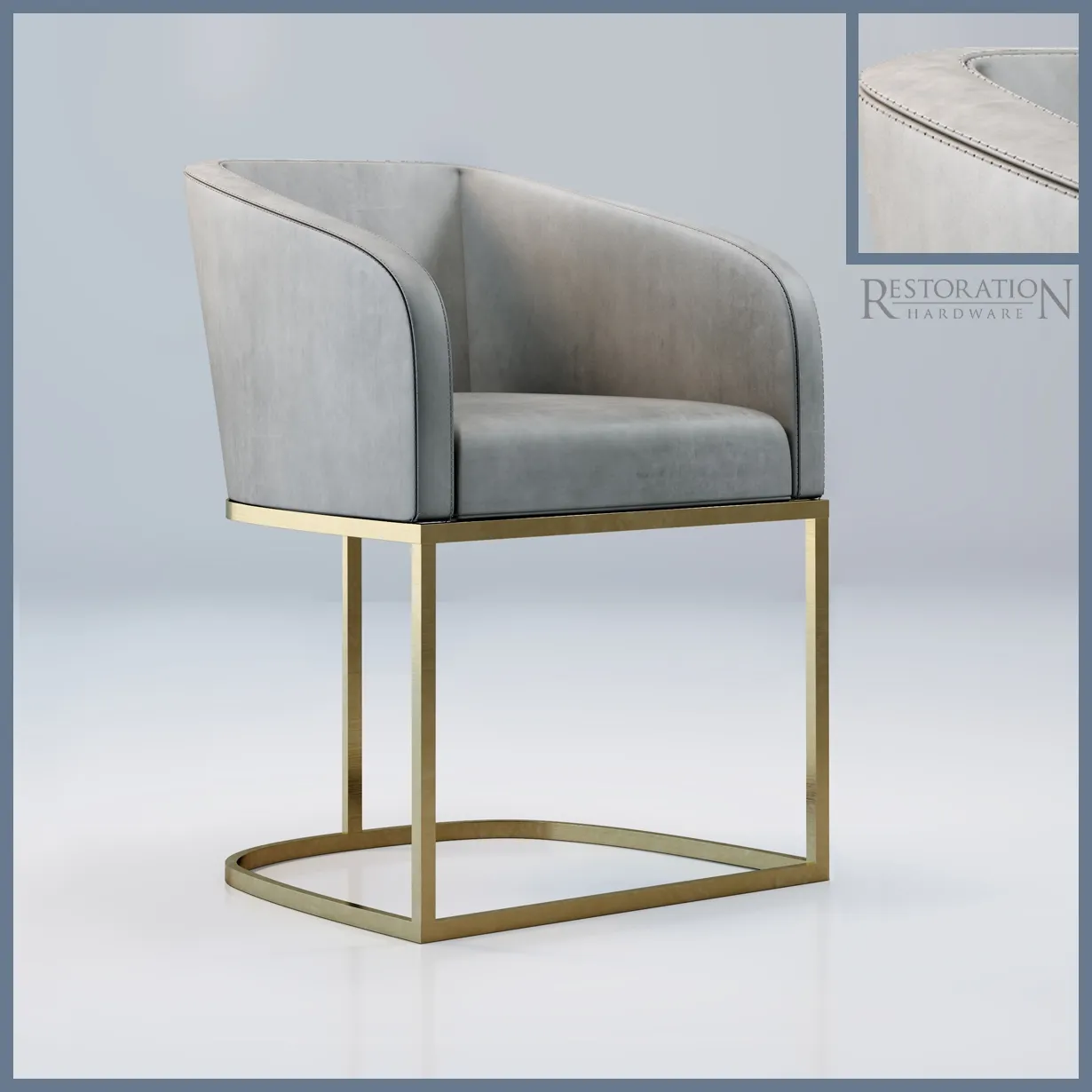 furniture - Emery Leather chair RH 3D Model