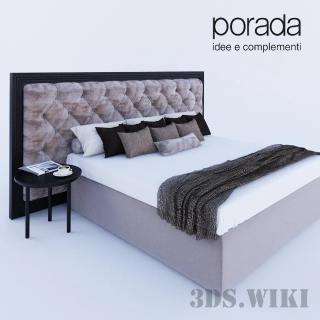 furniture - Enya capitone bed Porada factory 3D Model