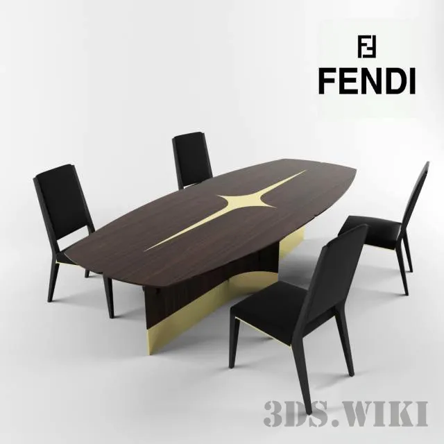 furniture - Fendi Casa table and chair 3D Model