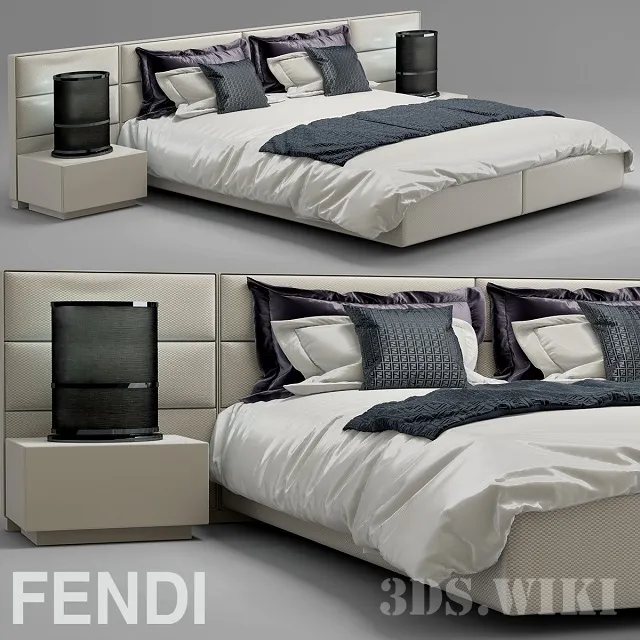 furniture - Fendi Casa Urano bed 3D Model