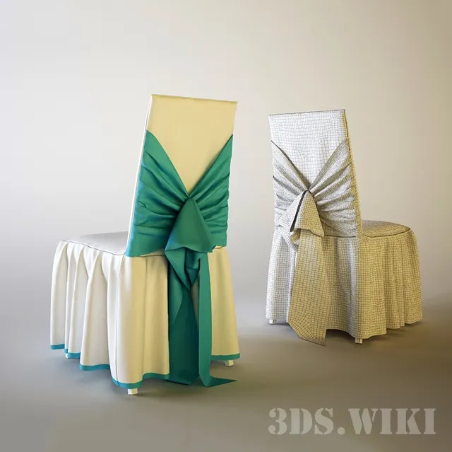 furniture - Festive chair with cover 3D Model