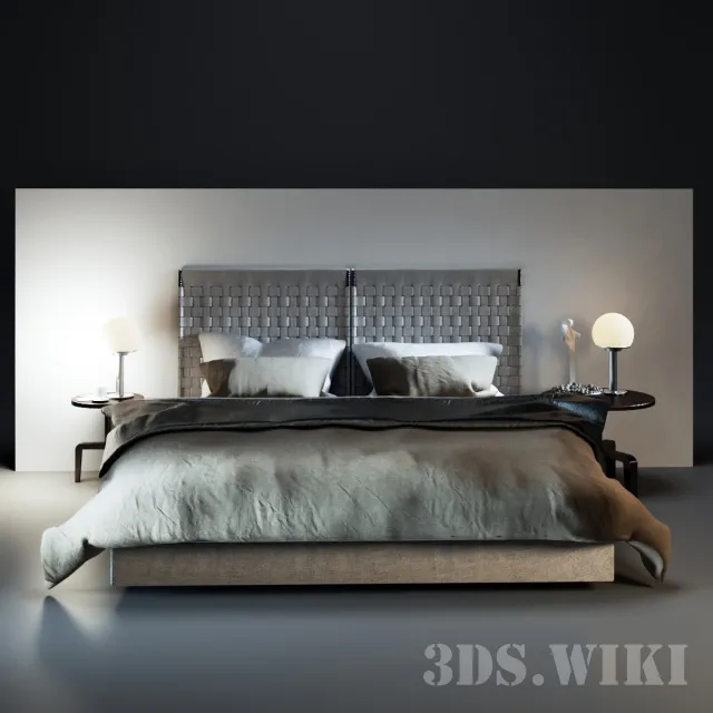 furniture - Flexform Cestone double bed 3D Model