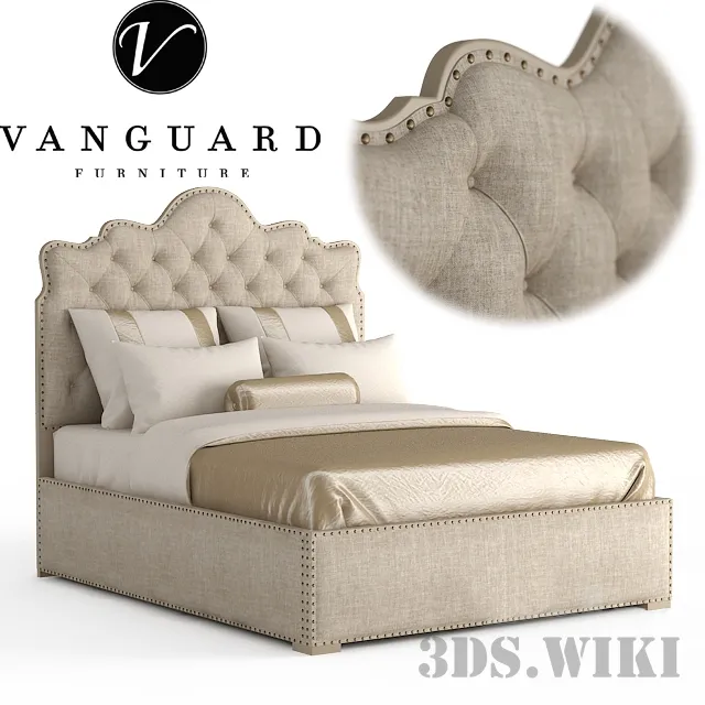 furniture - Flora Queen Bed by Vanguard Furniture 3D Model