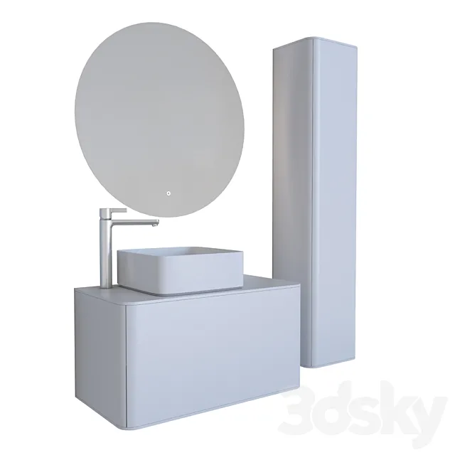 Furniture for a bathroom of STWORKI Nottville 80 white 3D Model