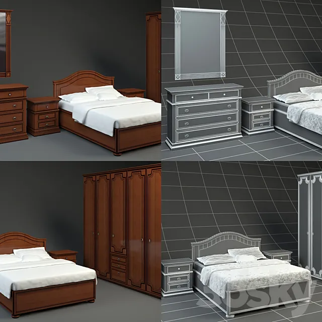 furniture for bedrooms from FRATELLI ROSSETTO 3D Model