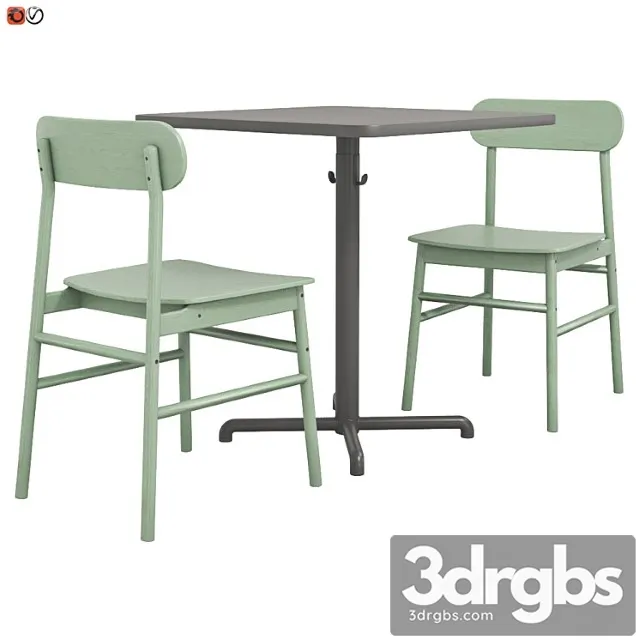 Furniture for cafe table and chair ikea stensele ronninge 2 2 3D Model Free