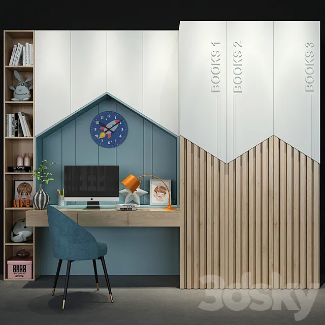 Furniture for children set 0135 3D Model