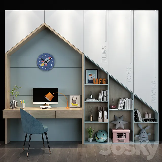 Furniture for children set 052 3D Model