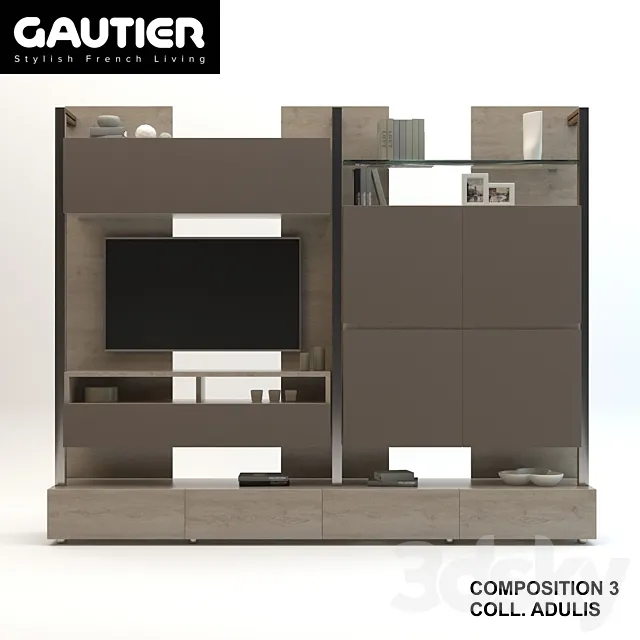 Furniture for TV & Multimedia - GAUTIER COLLECTION ADULIS - COMPOSITION 3 3D Model