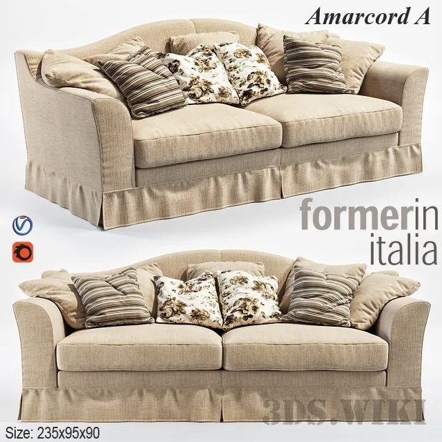 furniture - Formerin Amarcord A sofa 3D Model