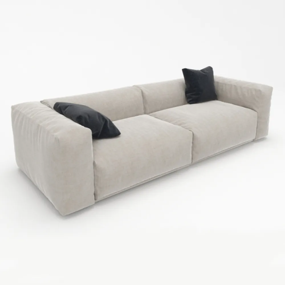 furniture - Four-seater fluffy sofa 3D Model