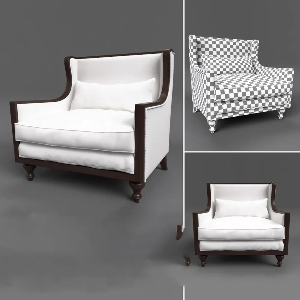 furniture - Francesco armchair by Postobello 3D Model