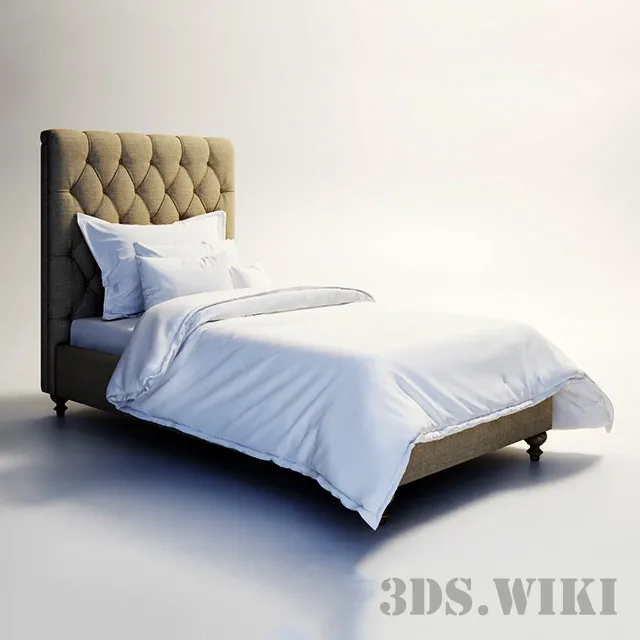 furniture - FRANKLIN TWIN BED 001.002-F01 GRAMERCY HOME 3D Model