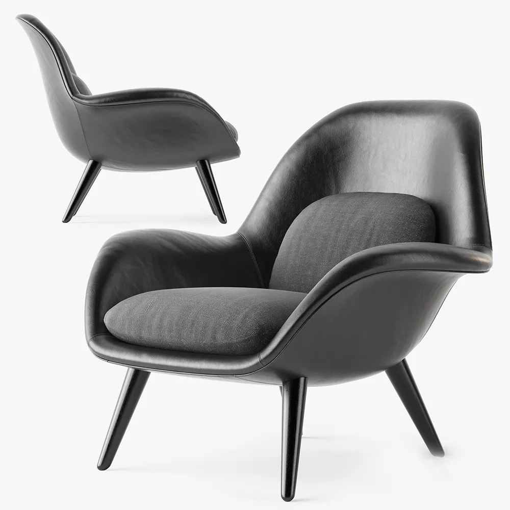furniture - Fredericia Swoon armchair 63 3D Model