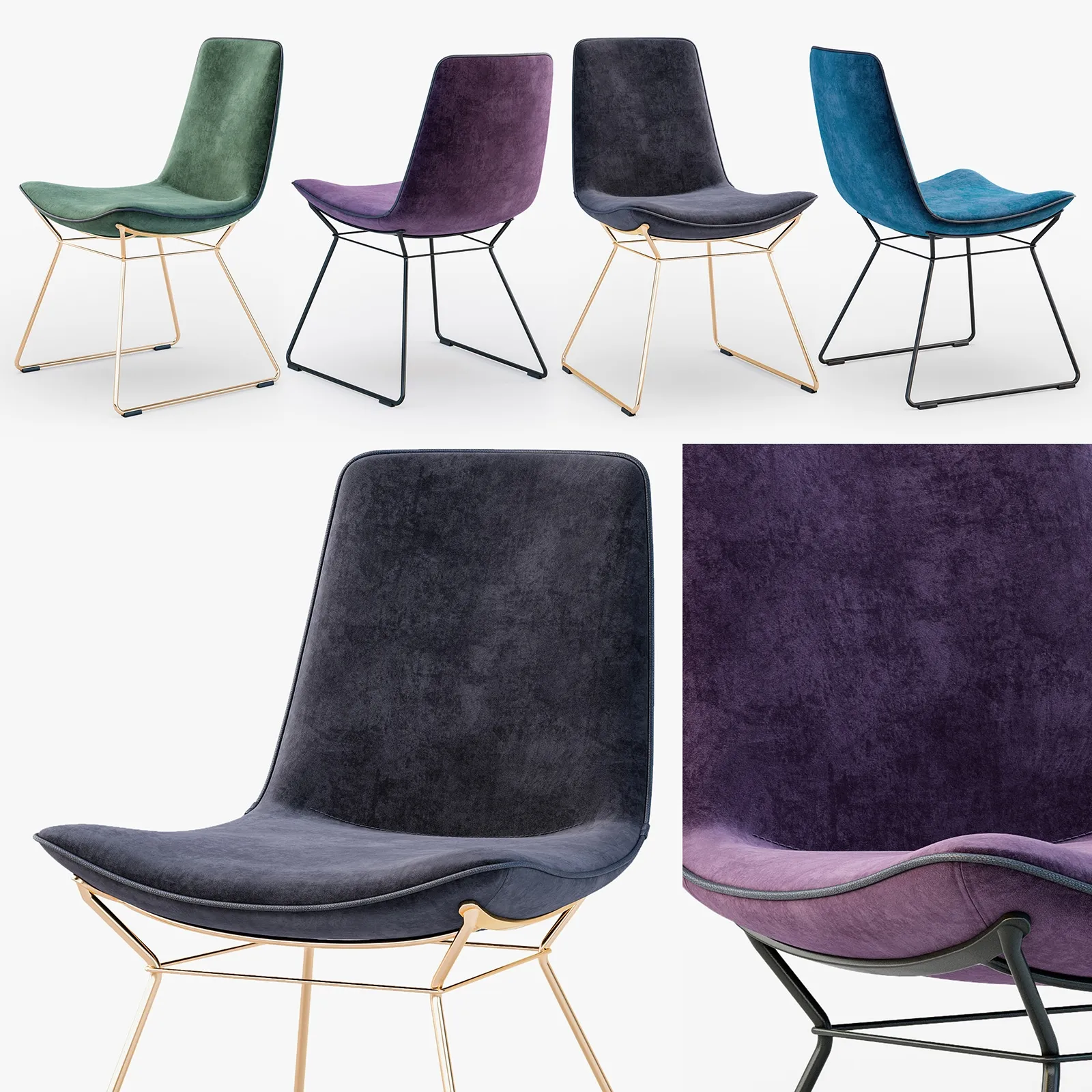 furniture - Freifrau Amelie chair basic wireframe 3D Model