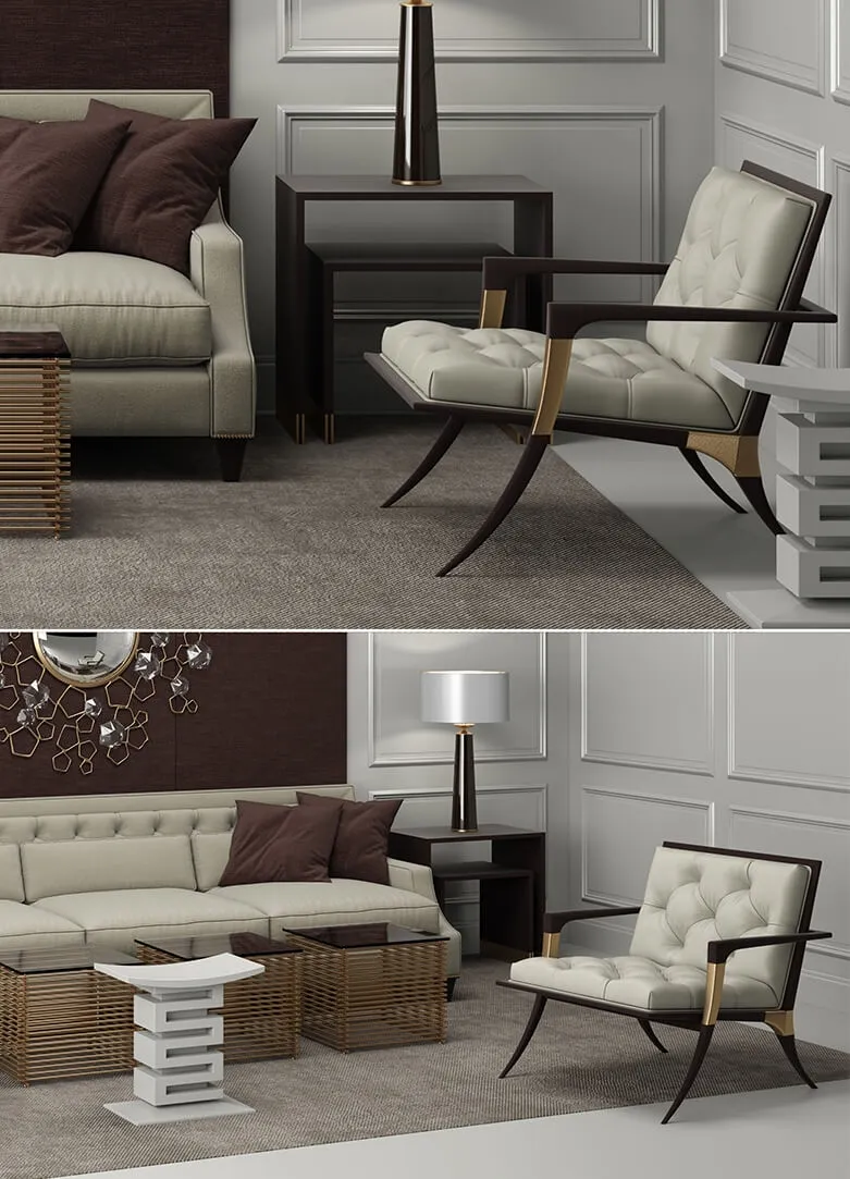 furniture - Furniture baker Tufted 3D Model