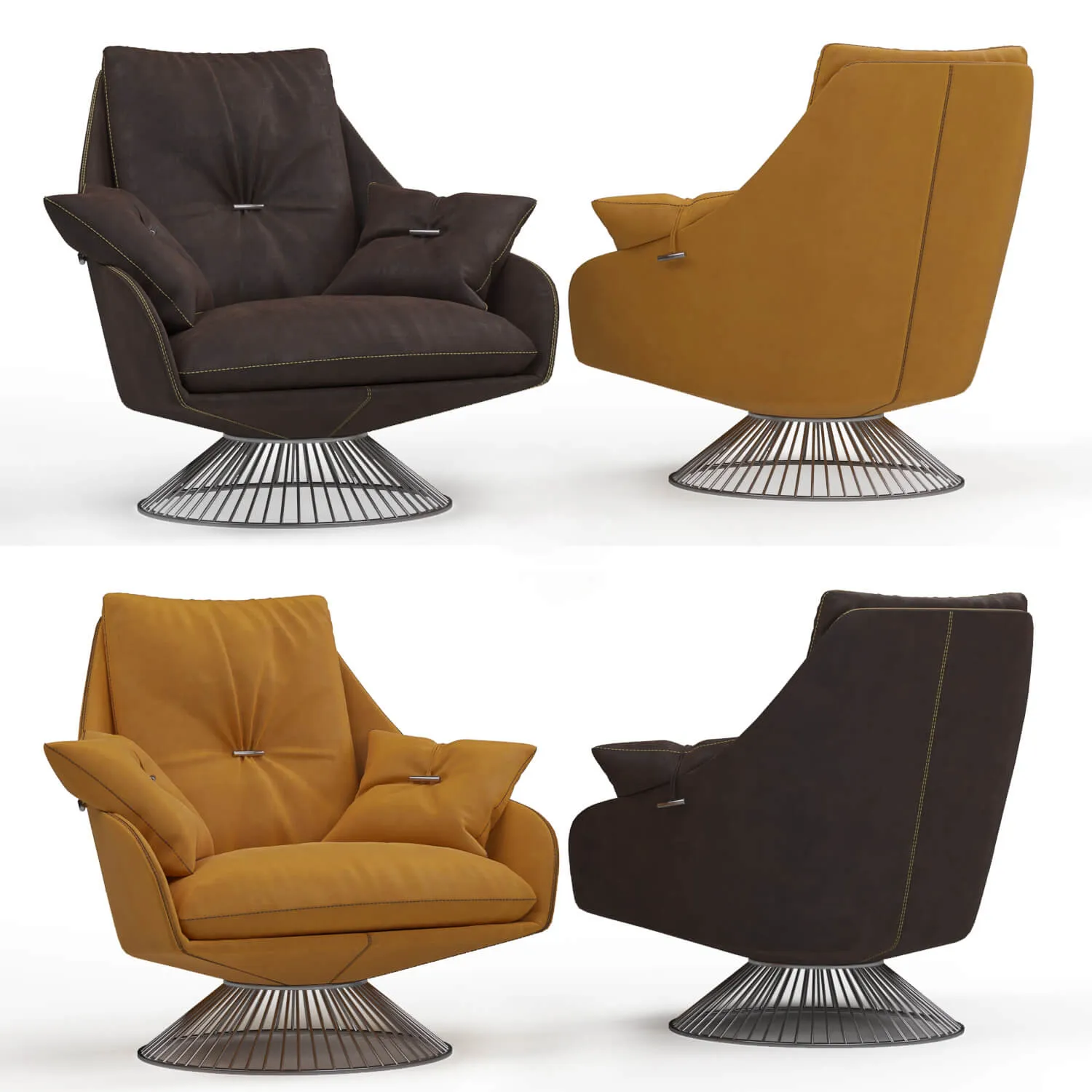 furniture - Gamma Gloss armchairs 04 3D Model