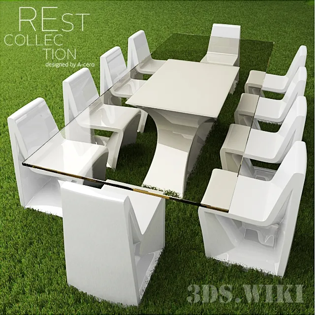 furniture - Garden furniture REst collection 3D Model