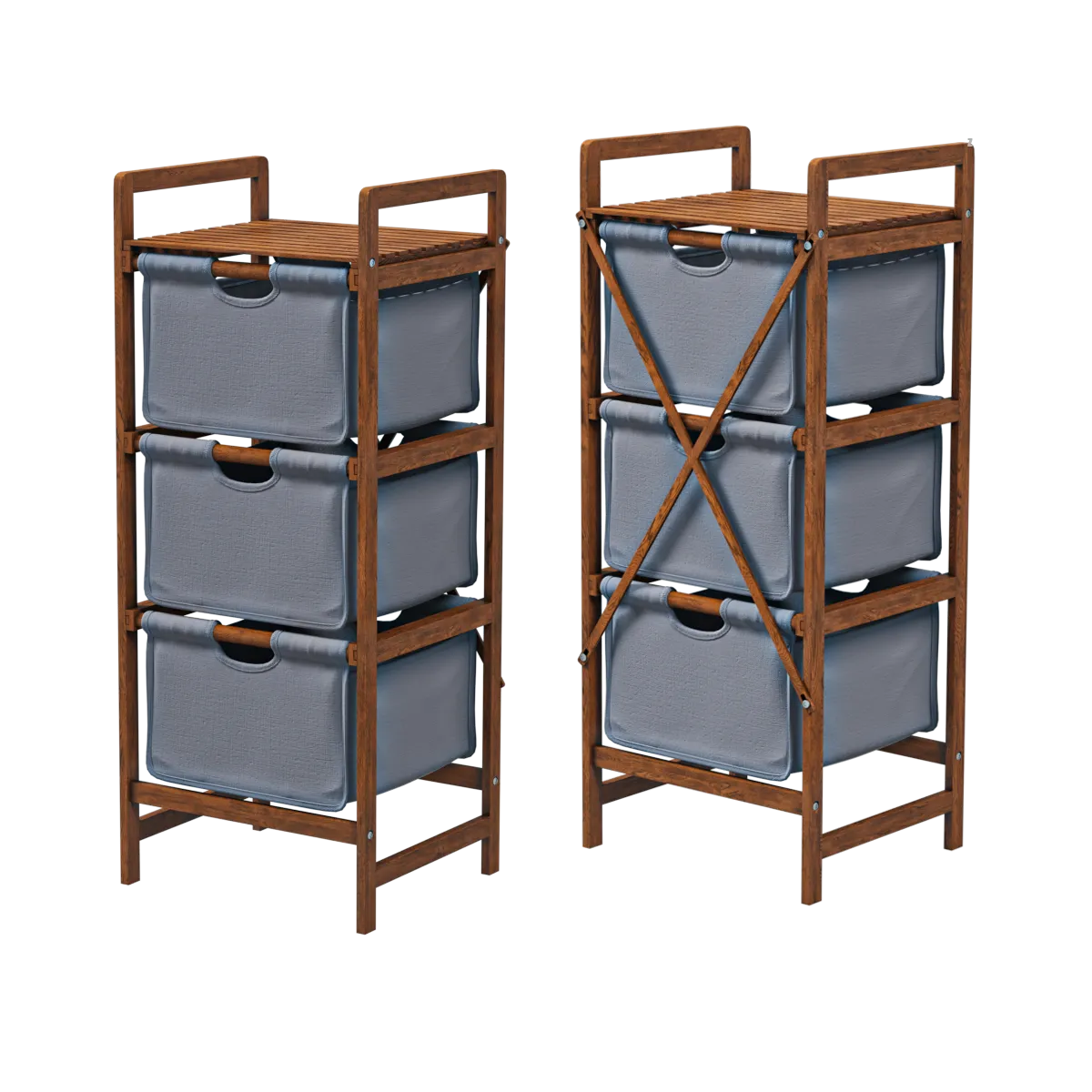 furniture - Giantex 3 - Drawer Bamboo Storage Shelf Dresser 3D Model
