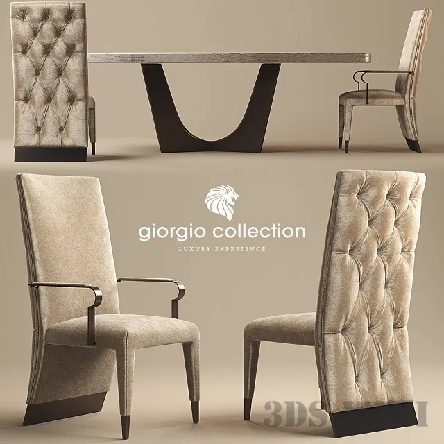 furniture - Giorgio Lifetime dining chair with table 3D Model