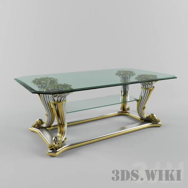 furniture - Glass top coffee table 3D Model