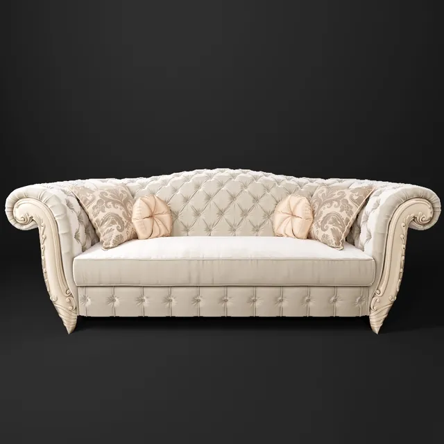 furniture - Gold comfort Romantic armchair 3D Model