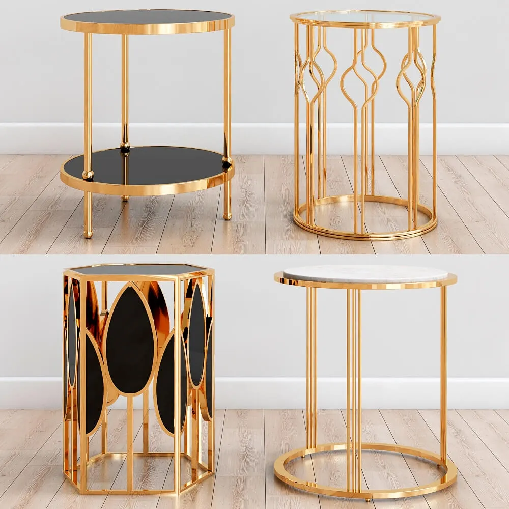 furniture - Gold side tables 1 3D Model