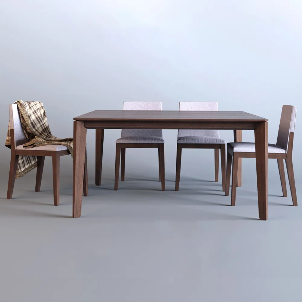 furniture - Grace table with chairs 08 3D Model