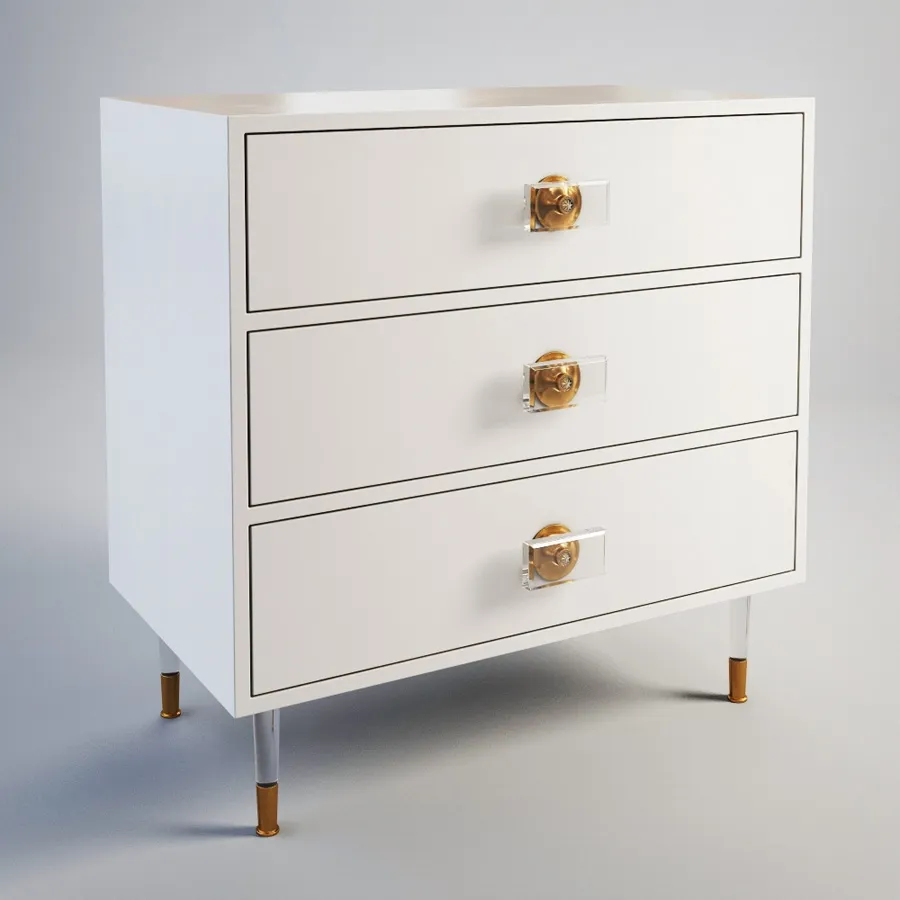 furniture - Gramercy Home  - 3 drawer Eloquent chest  1304015 3D Model