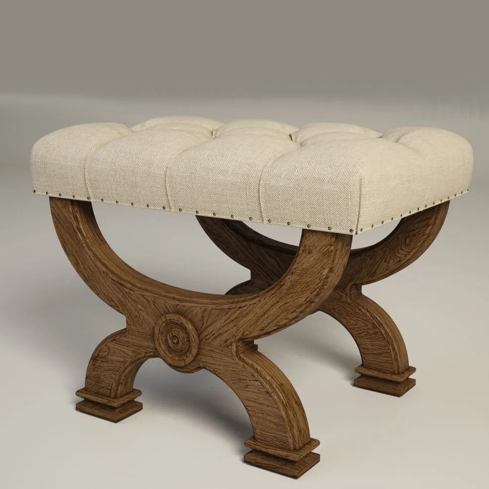 furniture - Gramercy Home Halle  Ottoman 3D Model