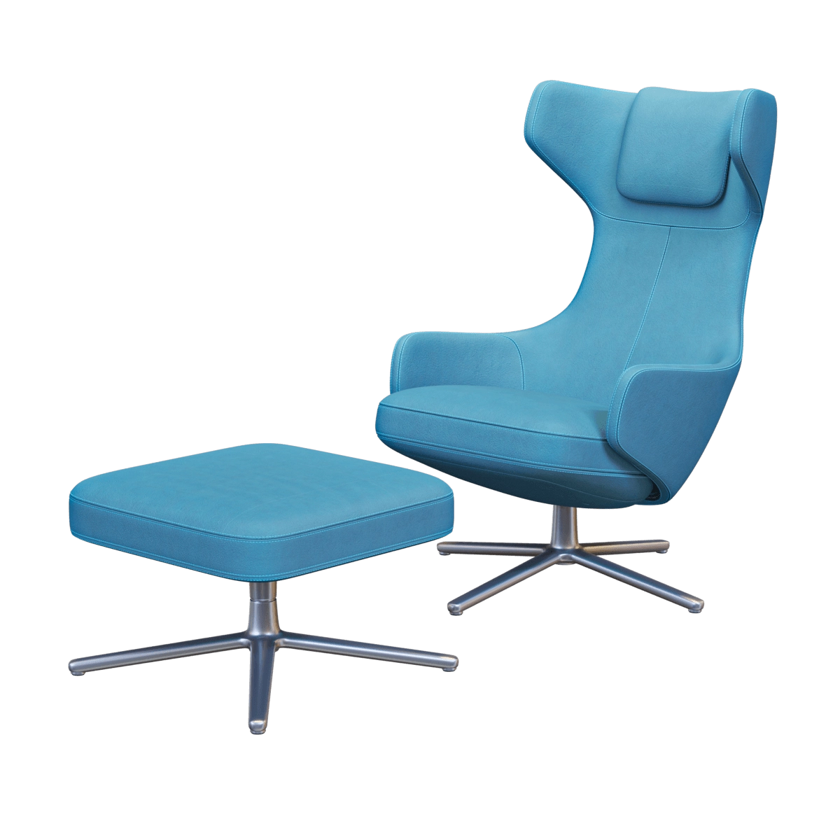 furniture - Grand Repos armchair and pouf 3D Model