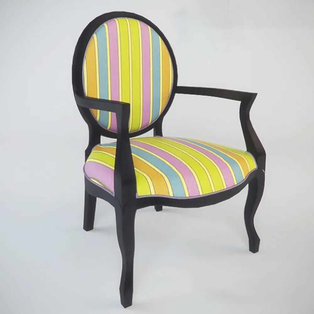 furniture - Grange Chair with Armrests 3D Model