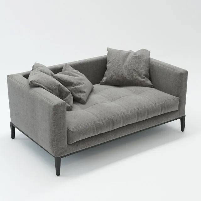 furniture - Grey sofa 005 3D Model