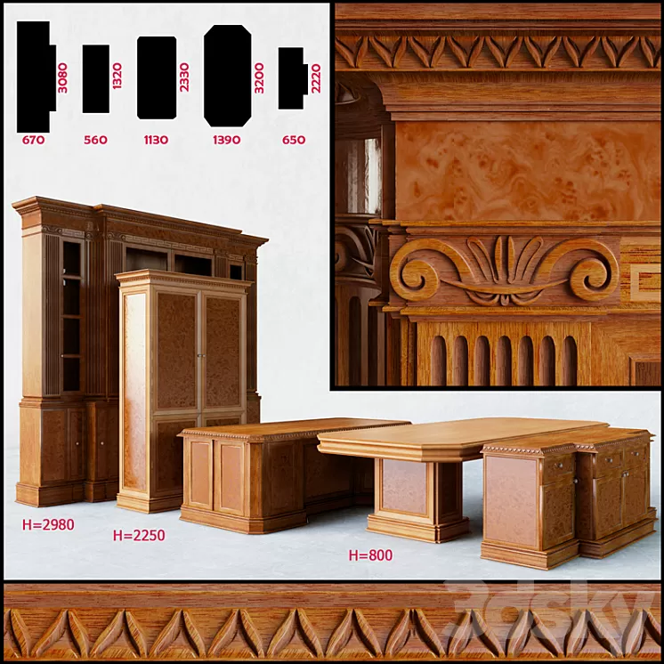 Furniture group for office 3D Model