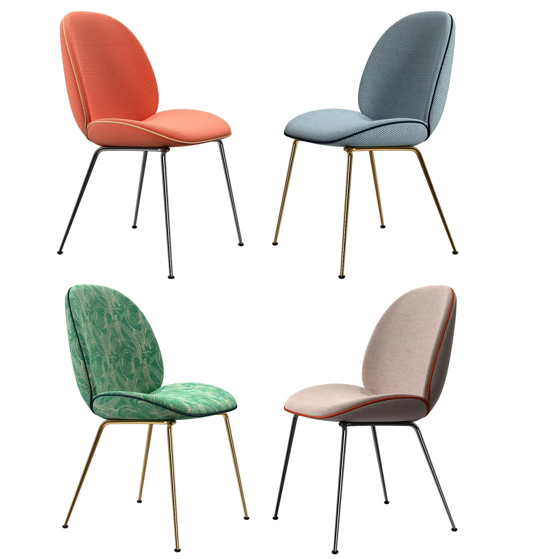 furniture - Gubi Beetle chairs 6 3D Model